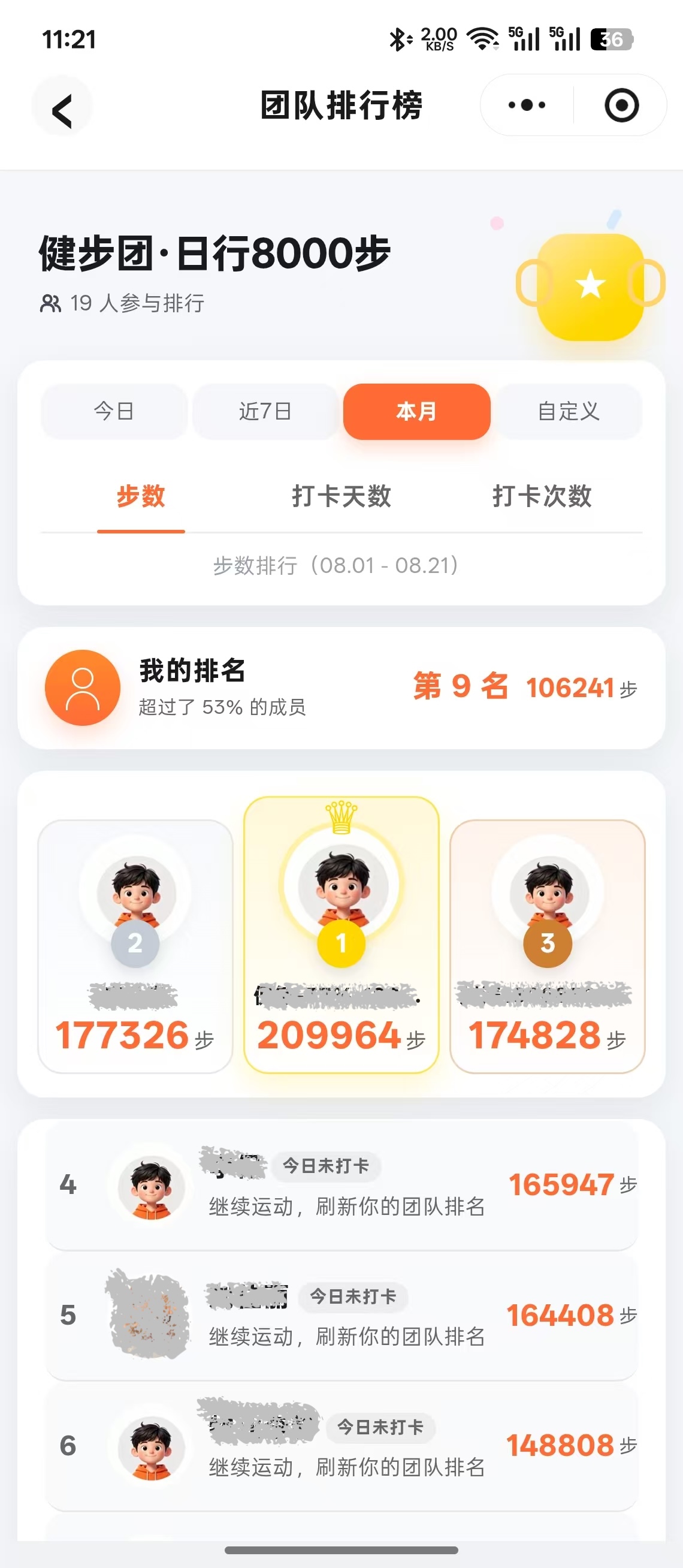 团队排行页