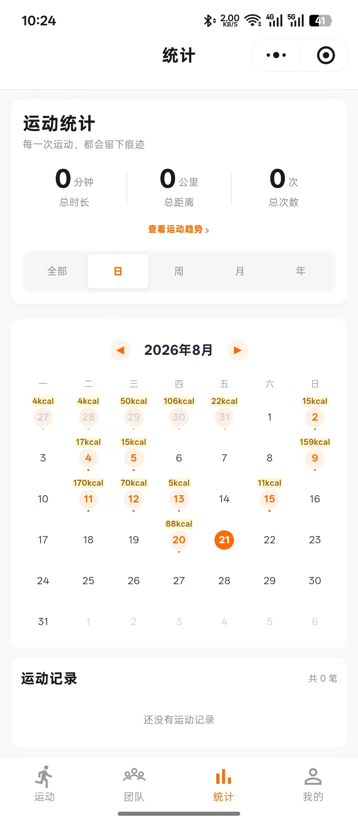 统计日视图